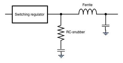 RC snubber to control slew and ferrite bead